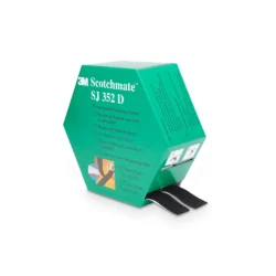 3M™ Trak z visoko zmogljivim lepilom Reclosable Fastener SJ352D, Black, 25 mm x 5 m, 4.4 mm, Twin Pack